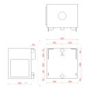 CUBE 35 kW, Außenofen inkl. Gitterost + Befestigungsbleche