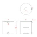 TUBE 42 kW "R" Außenofen "Aluminium" + Befestigungsbleche