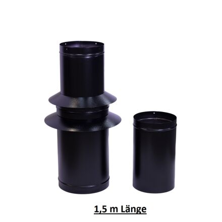 Rauchrohr Set Schwarz 1,50 m